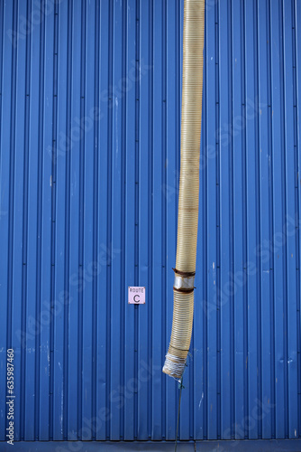 Fototapeta Naklejka Na Ścianę i Meble -  Blue corrugated workshop - ICE - Aberdeen harbour - Scotland - UK