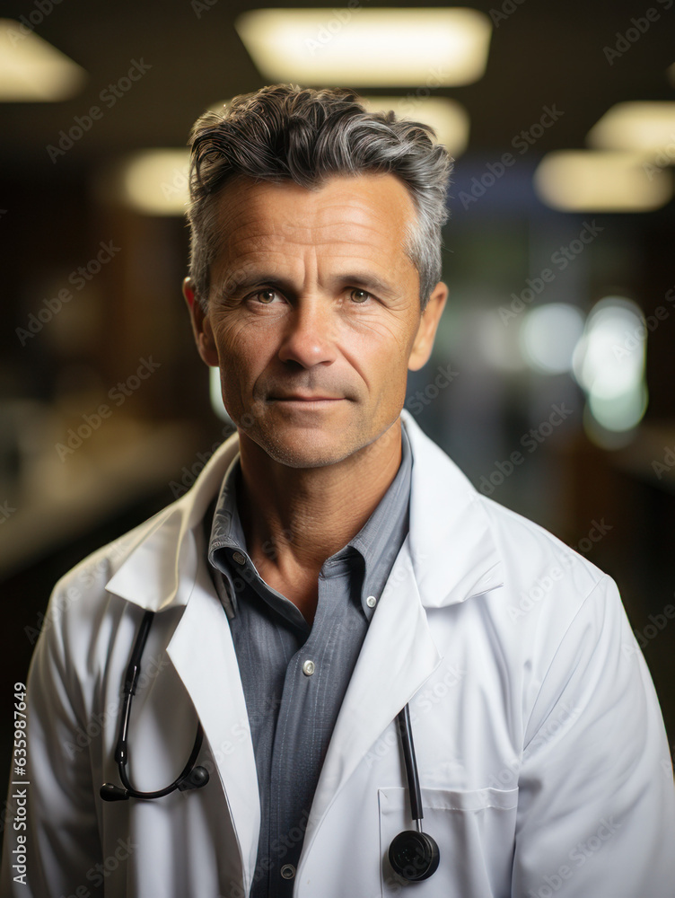 Male doctor in a white coat Male doctor in a white coat