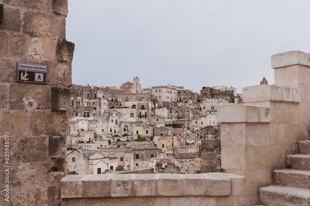 Beautiful view of the famous ancient city of Matera in Italy