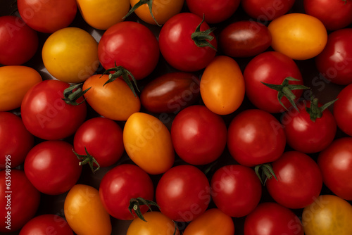 Wallpaper Mural Mix of yellow, red and black cherry tomatoes. Top view. Torontodigital.ca