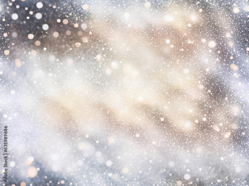 Winter background with snow and branches. AI