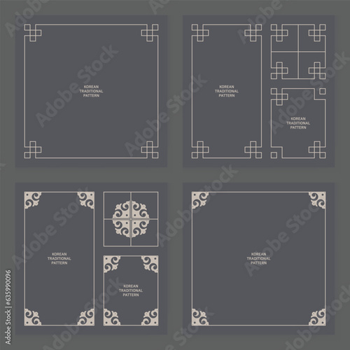 Collection of various traditional Korean patterns and frames.
