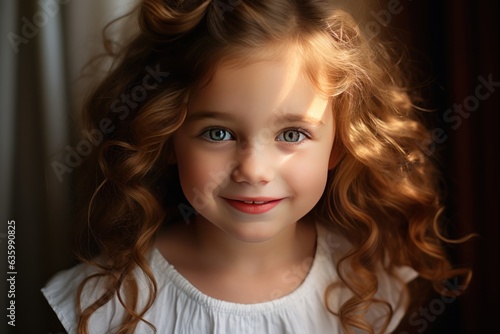 Charming child girl with a beautiful smile.