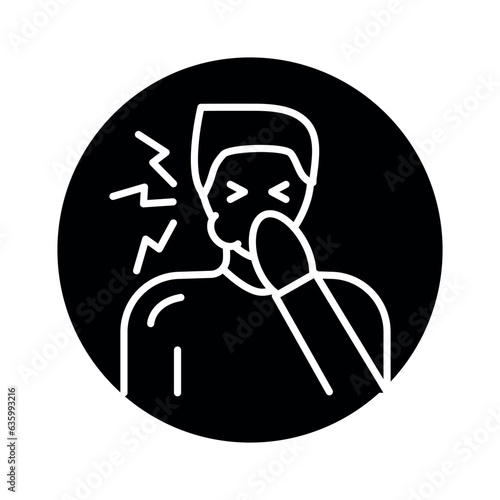 Nausea line icon. Isolated vector element.