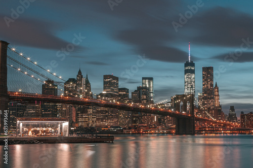 city bridge and city at night