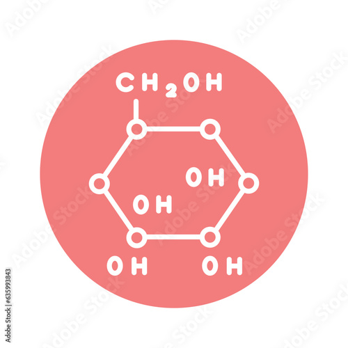 Glucose formula line icon. Isolated vector element. photo