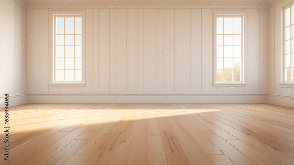 Fototapeta premium empty room with wooden floor