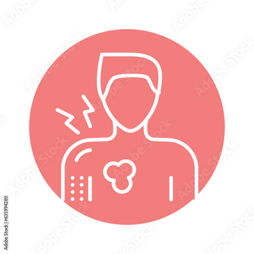 Nausea line icon. Isolated vector element.