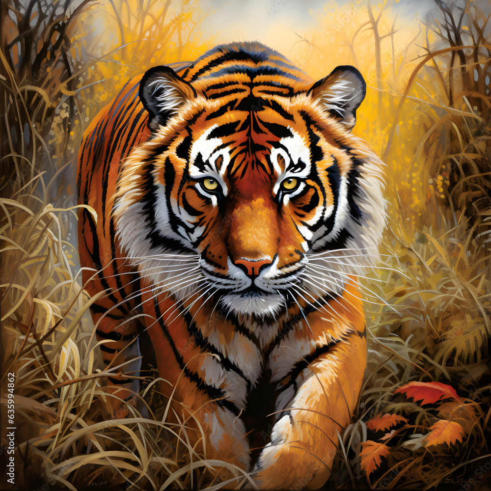 Naklejka premium tiger in the jungle