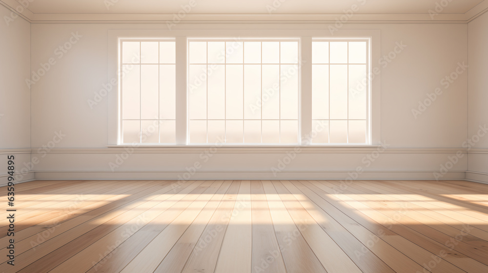 Fototapeta premium empty room with wooden floor