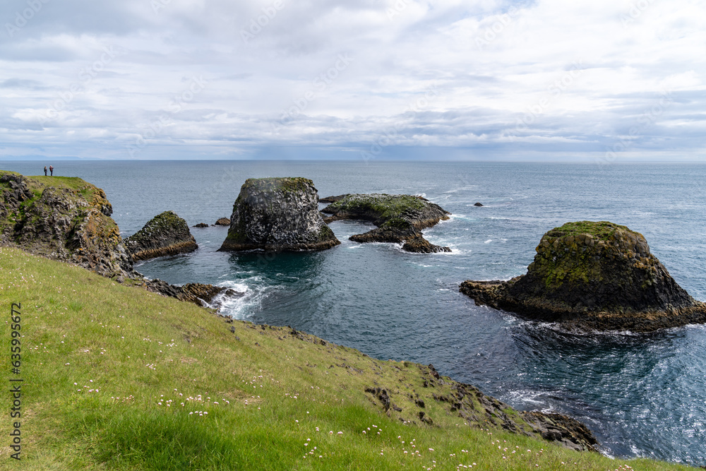 Cliffs and ocean view from Arnarstapi, Iceland on the Snaefellsness Peninsula