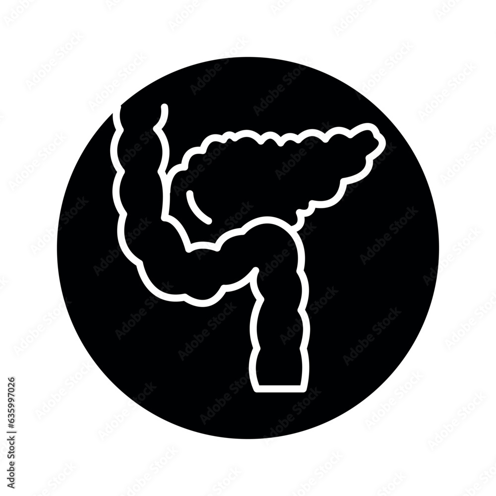 Human organ pancreas line icon. Isolated vector element. Human organ pancreas line icon. Isolated vector element.