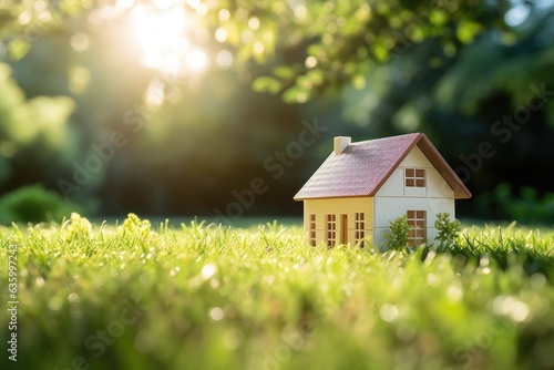 a charming cottage nestled in a picturesque green field