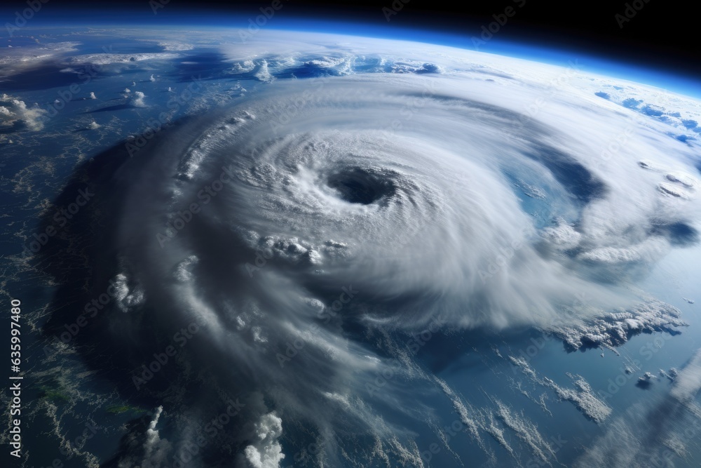 a powerful hurricane from a satellite perspective