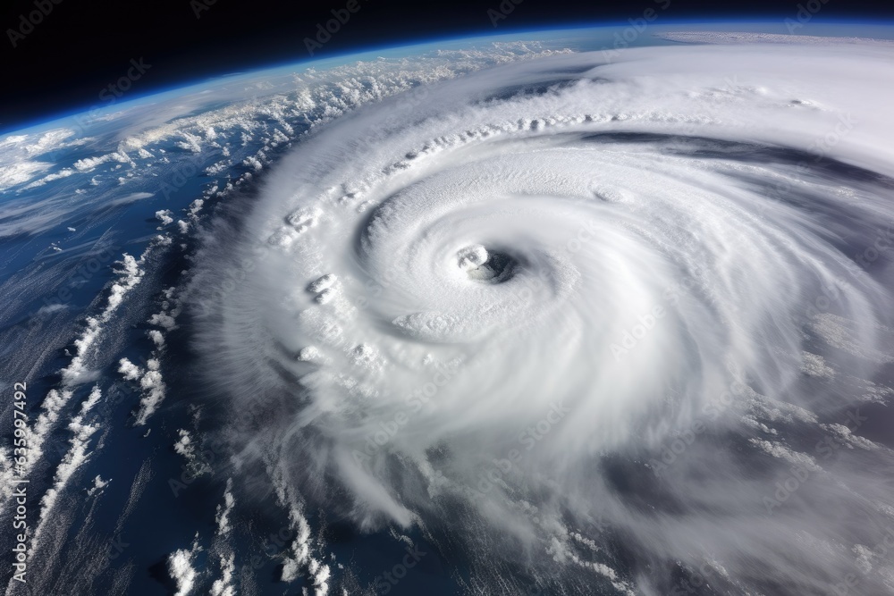 a powerful hurricane as seen from space