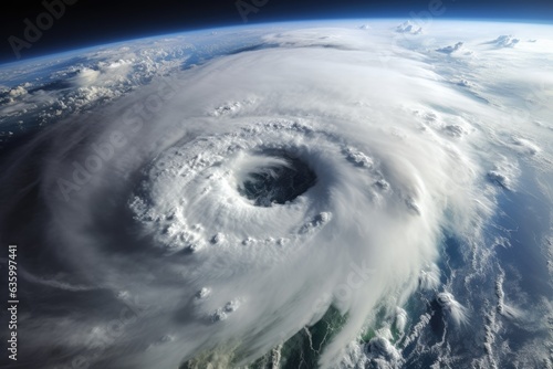 a powerful hurricane seen from space