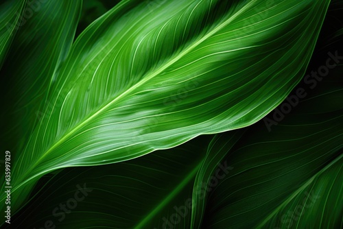 a vibrant green leaf captured in close-up