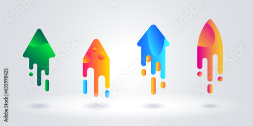 up arrow icon - up arrow symbol in gradient colored style