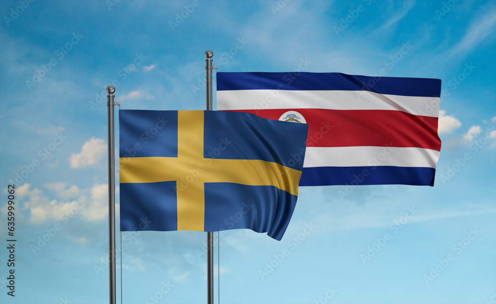 Costa Rico and Sweden flag