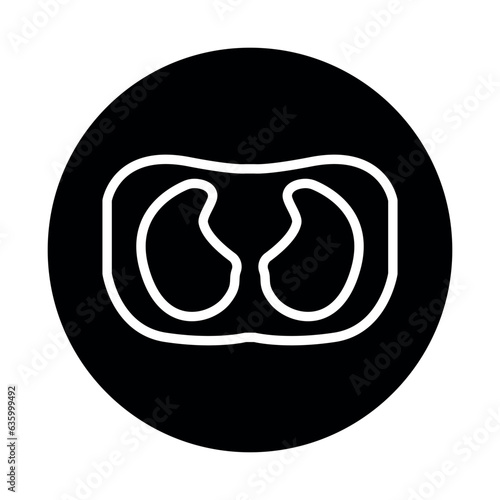 CT scan of the lungs line icon. Isolated vector element.