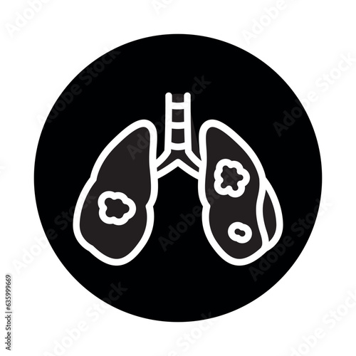 Pulmonary disease cancer line icon. Isolated vector element.