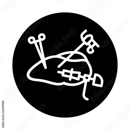 Surgery lung line icon. Isolated vector element.