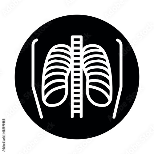 Fluorography lung line icon. Isolated vector element.