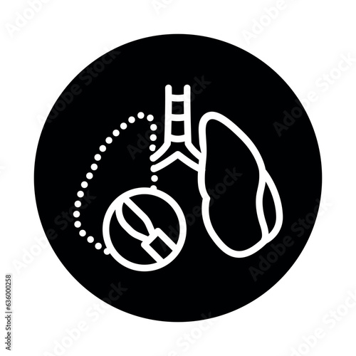 Resection of the lungs line icon. Isolated vector element.