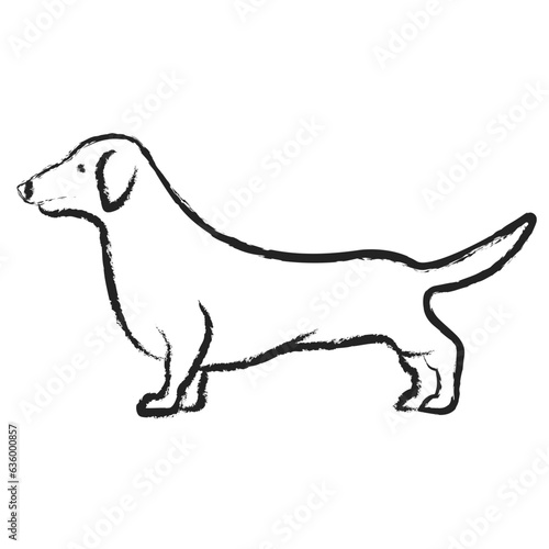 Hand drawn Dachshund dog icon