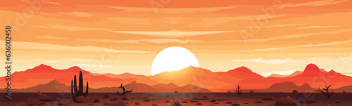 sunset desert vector flat minimalistic isolated illustration © Zaharia Levy