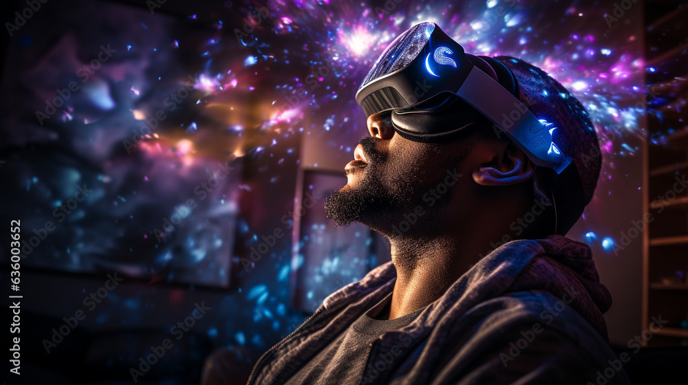 Virtual Reality Therapy: A patient using virtual reality goggles for pain management or mental health treatment, showing the therapeutic potential of VR Virtual Reality Therapy: A patient using virtual reality goggles for pain management or mental health treatment, showing the therapeutic potential of VR