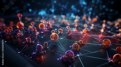 AI-Powered Drug Discovery: A virtual representation of molecules being screened by AI algorithms for potential drug candidates  photo