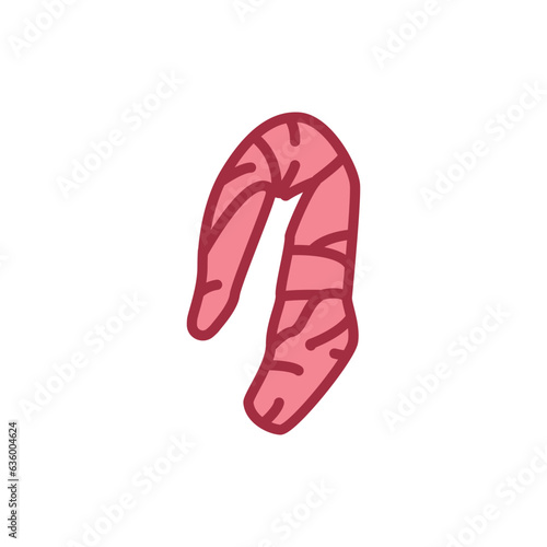 Beef tenderloin color line icon. Cutting meat.