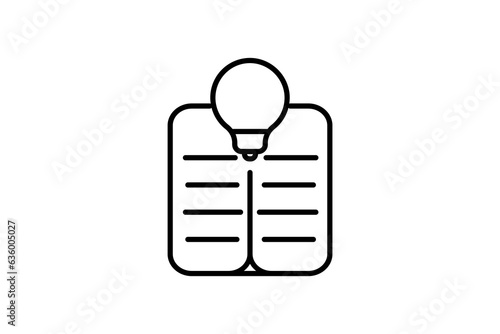 Knowledge Book Icon. Icon related to assessment. suitable for web site design, app, user interfaces. line icon style. Simple vector design editable