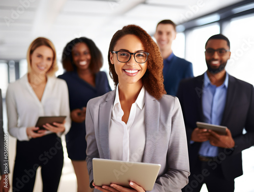 businesswoman with her team