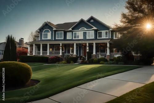 luxury home in the evening