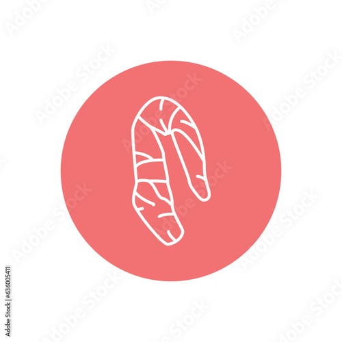 Beef tenderloin color line icon. Cutting meat.