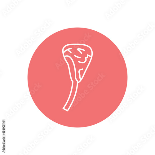 Beef tomahawk color line icon. Cutting meat.