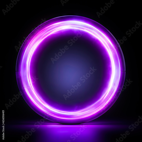 beautiful purple neon ring with glow generated by AI