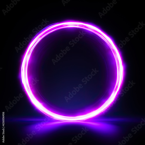 beautiful purple neon ring with glow generated by AI