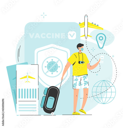 Vaccination for safety travel and access abroad scene