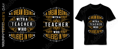 Happy teacher's day special typography t-shirt design.