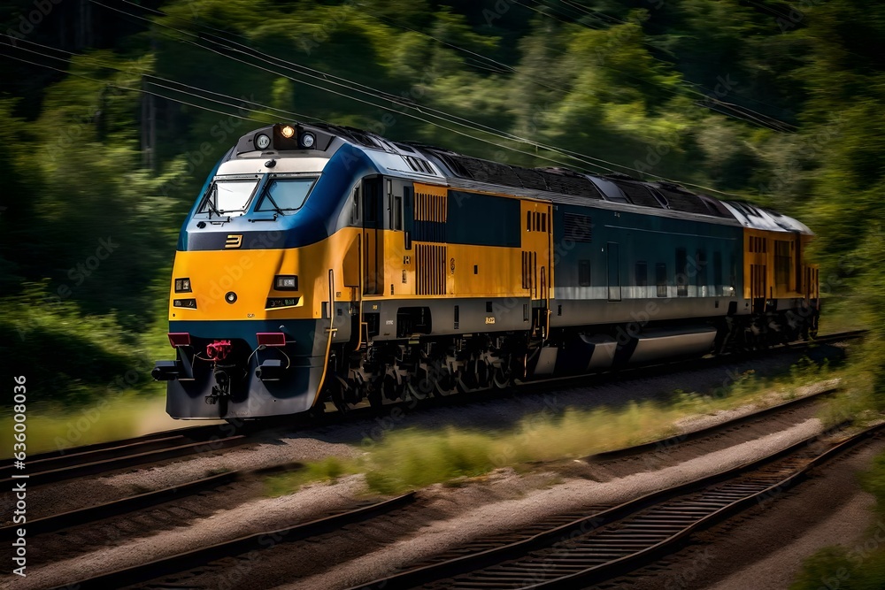 high speed electric locomotive train - AI Generative high speed electric locomotive train - AI Generative