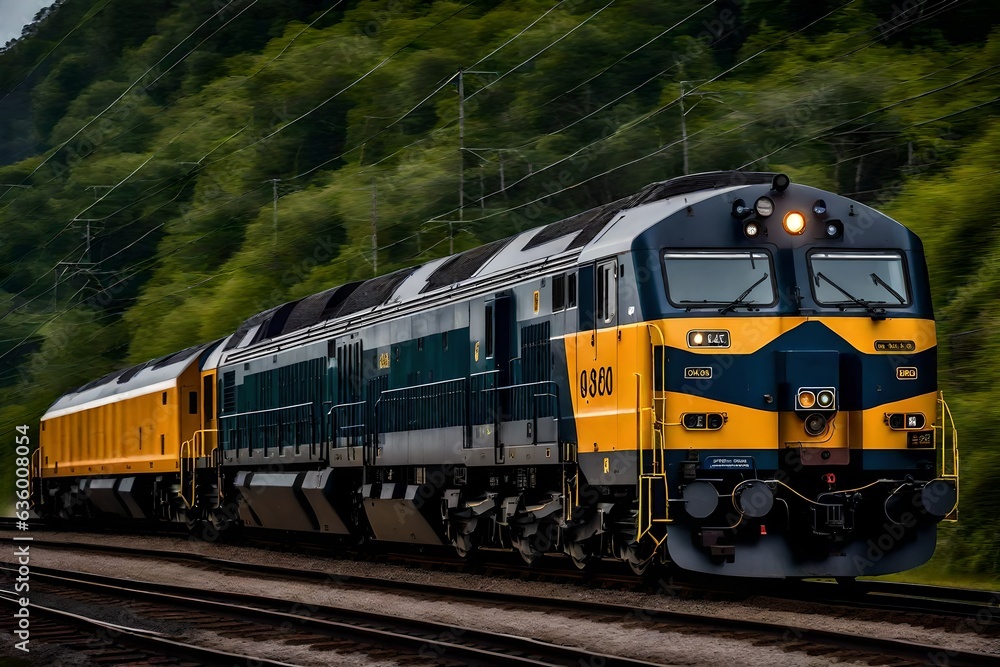 high speed electric locomotive train - AI Generative high speed electric locomotive train - AI Generative