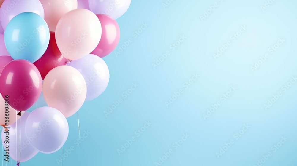 Festive background with balloons. Generative AI. Festive background with balloons. Generative AI.