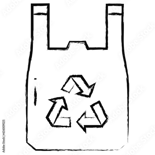 Hand drawn Plastic bag icon © Icongeek26