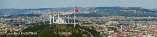 panorama view of f Camlica Mosque in istanbul 