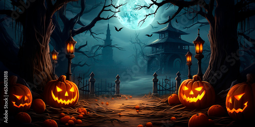 halloween card with message space in center