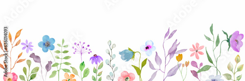atercolor floral  card. Hand drawn illustration on white background. Vector EPS.