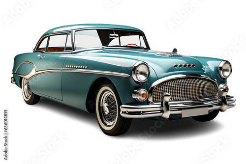 antique old car isolated on white background  vintage sport car cut out  generative ai